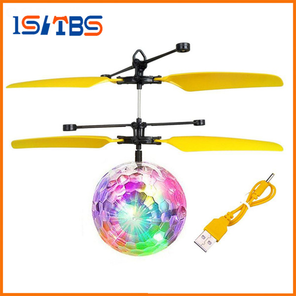 Flying RC Ball Aircraft Helicopter Led Flashing Light Up Toy Induction Toy Electric RC Drone Toys For Children Teenagers