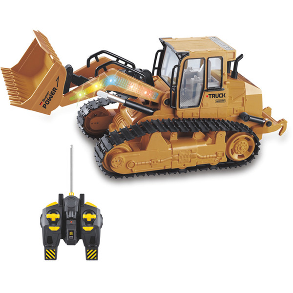 Large RC Truck Bulldozer 6CH Caterpillar Track Remote Control Simulation Pushdozer Engineering Forlift truck Model toys