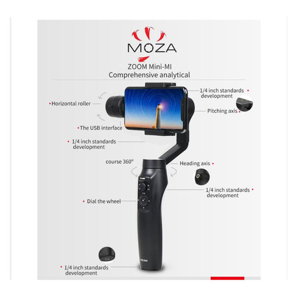 MOZA MINI MI 3-Axis Handheld Smartphone Gimbal Stabilizer for iPhone X 8Plus 8 7 6S Samsung S9 S8 S7 VS Zhiyun Smooth Q 4 Vimble