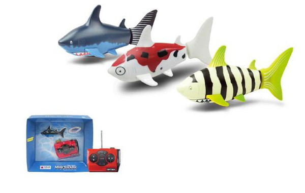 Mini RC Shark Under Water Coke Zip-top Pop-top Can RC Shark Fish 4CH Radio Remote Control Fish 3-Colors 3310B RC Toy for Kids