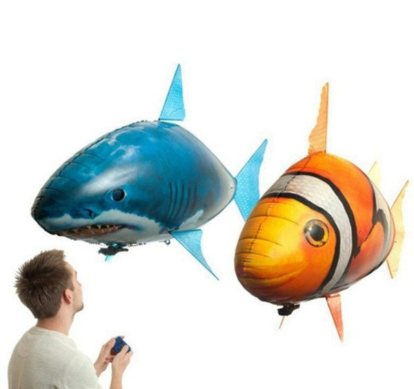 Air Swimmers Fish Remote Control Toys Air Swimmer Inflatable Clownfish Big Shark Toy Remote Control Line DHT51