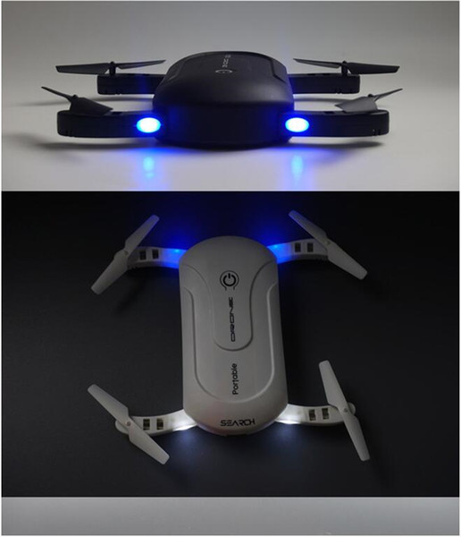 Portable LED Selfie Drone With 0.3MP WIFI FPV Camera Foldable Pocket RC Quadcopter Phone Control Quadrocopter Mini Drone 2017 New