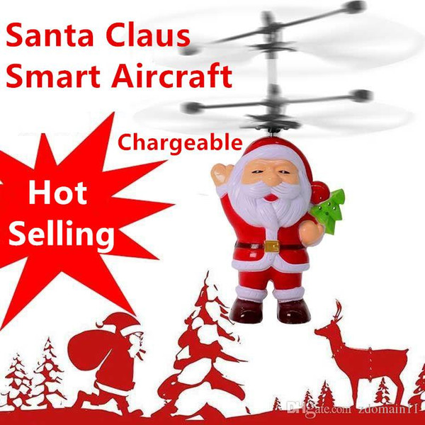 Santa Claus RC Flying Ball Drone Helicopter Built-in Shinning LED Lighting for Kids Teenagers Christmas gift