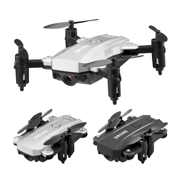 Mini lightweight folding black and white drone aerial photography wifi four-axis aircraft remote control helicopter toy