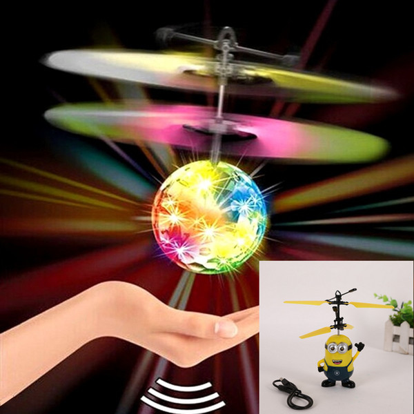 RC Drone Flying Ball Aircraft Helicopter Led Flashing Light Up Toys Induction Electric Toy Drone For Kids Children Christmas gifts