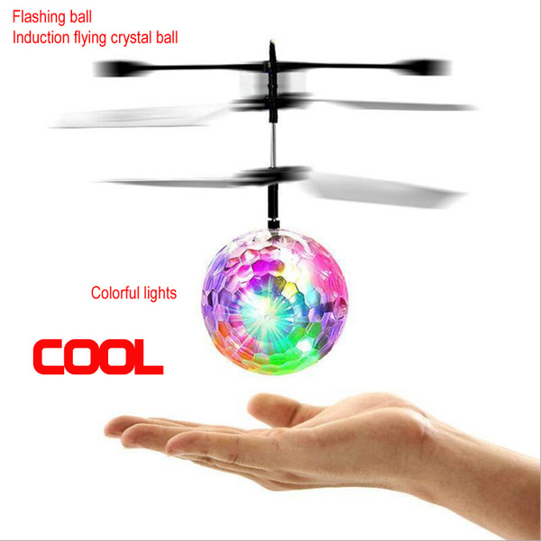 Induction flight flashing ball helicopter aircraft toy Induction flying crystal ball toys indoor children gift Toys by dhl