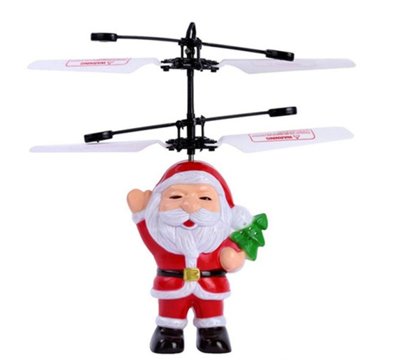 Best seller Santa Claus Flying RC Ball Infrared Induction Mini Aircraft Flashing Light Remote Toys For Kids