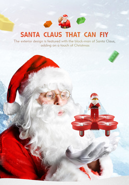 JJRC H67 Flying Santa Claus Mini RC Drone Helicopter 2.4G 4CH Colorful Headless Mode Toy Brick Quadcopter Christmas Gift for Kid