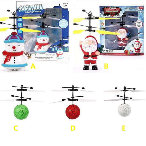 Christmas Obstacles Avoid Intelligent Flying Sensitive Cute RC Drone santa Claus Snowman Crystal Ball Aircraft Dazzling Helicopter