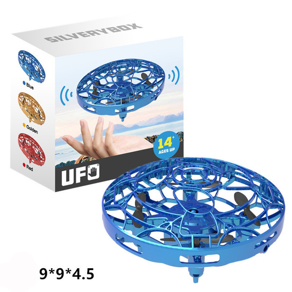 2 colors 2019 UFO Gesture Induction Suspension Aircraft Smart Flying Saucer With LED Lights Creative Toy Entertainment 9cm C2042