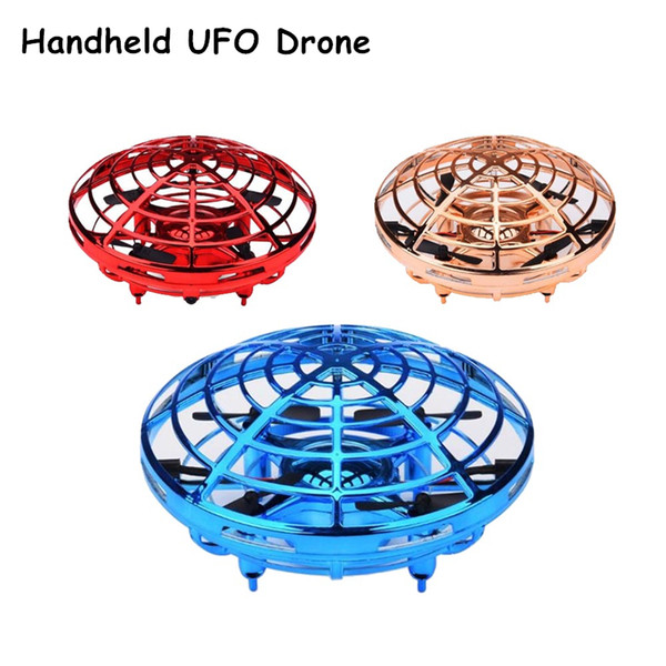 New Handheld UFO Drone Toy Induction Suspension Aircraft Smart Flying Saucer With LED Lights mini Flying Aircraft RC Toys Christmas Gift