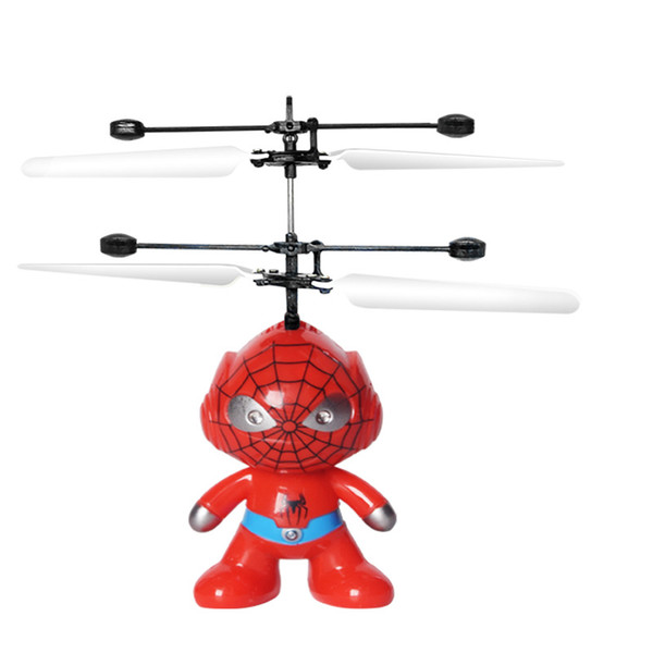 Spider-Man Captain America Flying Figure IR UFO Big Head Remote Control Marvel Helicopter