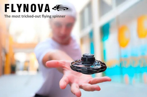 FlyNova UFO Fidget Spinner Toy Kids Portable Flying 360° Rotating Shinning LED Light Release Xmas Flying Toy Gift action figures BY1489