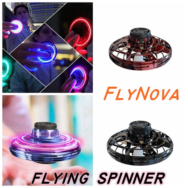 3 Colors FlyNova UFO Flying Spinner Hand Fly Toy Kids Adult Portable LED Flying Spinner For Relax Reduce Stress LED Flying Toys CYZ1532