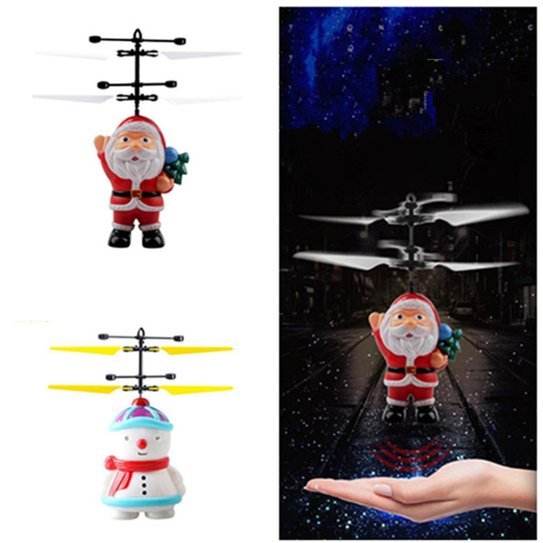 Christmas Flying Inductive Mini RC Drone Lovely Snowman Suspension Toys Santa Claus Induction Helicopter Kids Christmas Gifts