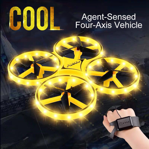 Flying Watch Gesture Helicopter UFO RC Drone Hand Infrared flayaball Electronic Quadcopter Interactive Induction dron Kids toys