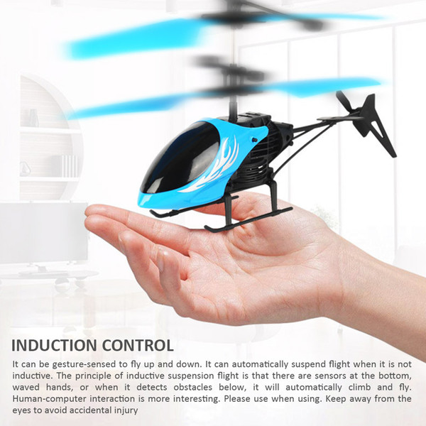 Flying Helicopter Mini RC Infrared Induction Aircraft Flashing Light Drone Remote Gesture Sensing Fly Control Toys for Kid Christmas Gift