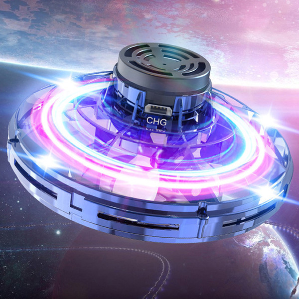 3 Color Flynova Flying UFO Spinner Rotary USB Charging Flying Disc Hand Operated Drone with Shining LED Lights Kids Gifts Toys B001