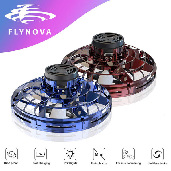 FlyNova UFO Fidget Spinner Mini Kids Boys LED Light Gifts Adult Decompression Toys Family Interactive Funny Fingertip Leisure Toy 04