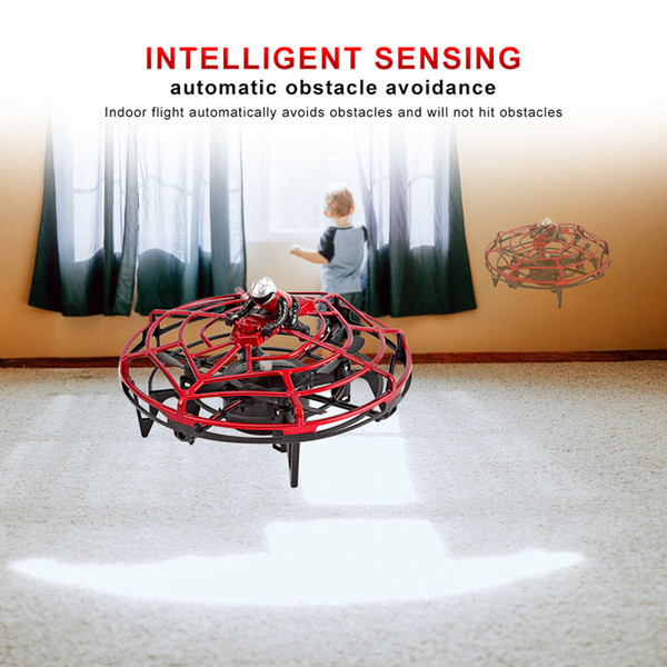 UFO Gesture Induction Suspension Four-axis Aircraft Smart Flying Saucer With LED Lights UFO Ball Flying Aircraft RC Toys Led Gift DHL