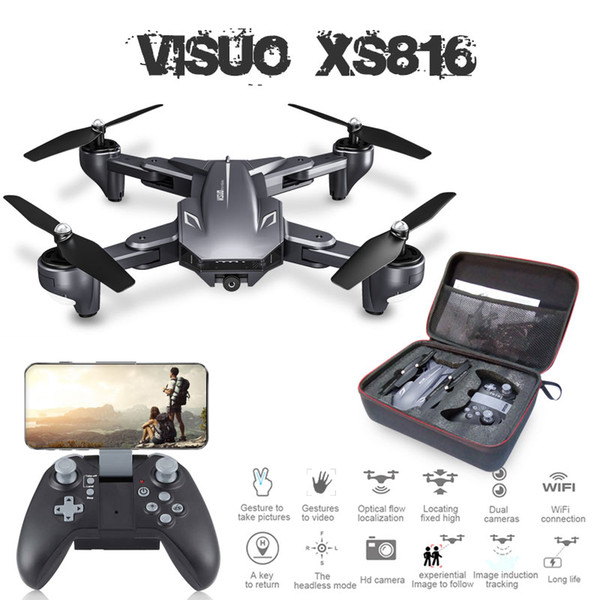 Visuo XS816 Optical Flow Positioning Rc Quadcopter with Dual Camera 2mp Wifi FPV Drone Gesture Control Dron Vs XS809HW XS809S