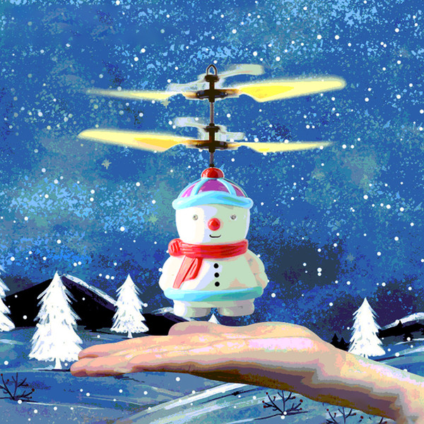 Hot Sell Christmas Lovely Snowman Suspension Toys Induction Airplane Toys Christmas Halloween Birthday Gift for Children and Adults