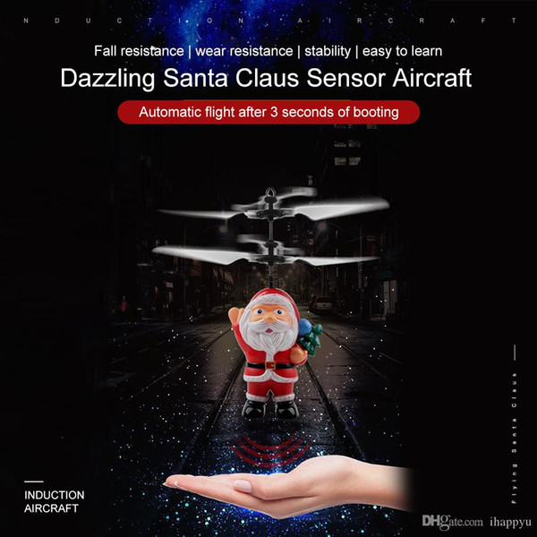 2019 Hot Flying Inductive Mini RC Drone Christmas Santa Claus Induction Aircraft RC Helicopter for Kids Christmas Gifts