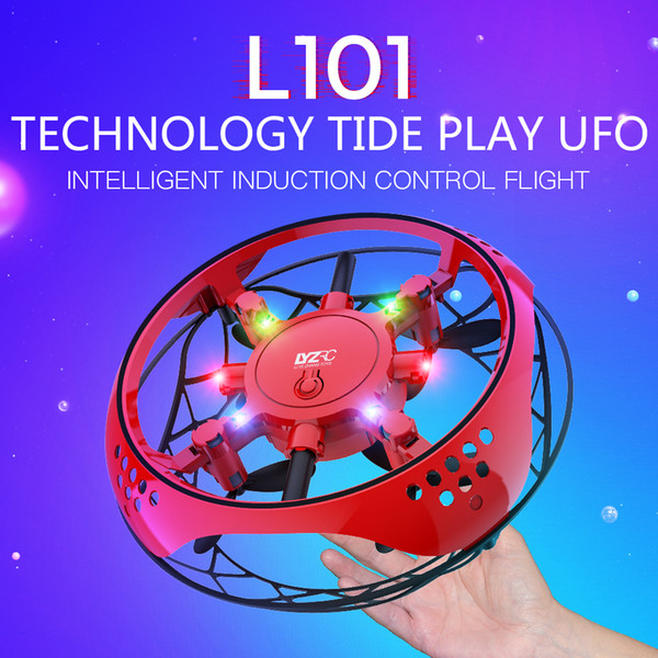 LYZ UFO Induction Aircraft Toy, Gesture Sensing Interactive Drone, Altitude Hold Quadcopter, UAV with Colorful Lights, for Kid Birthday Gift