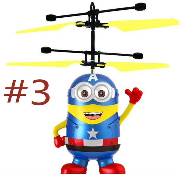 Floor spread explosion sensor aircraft Xiao Huangren creative suspension eye wholesale aircraft luminous children's toy aircraft