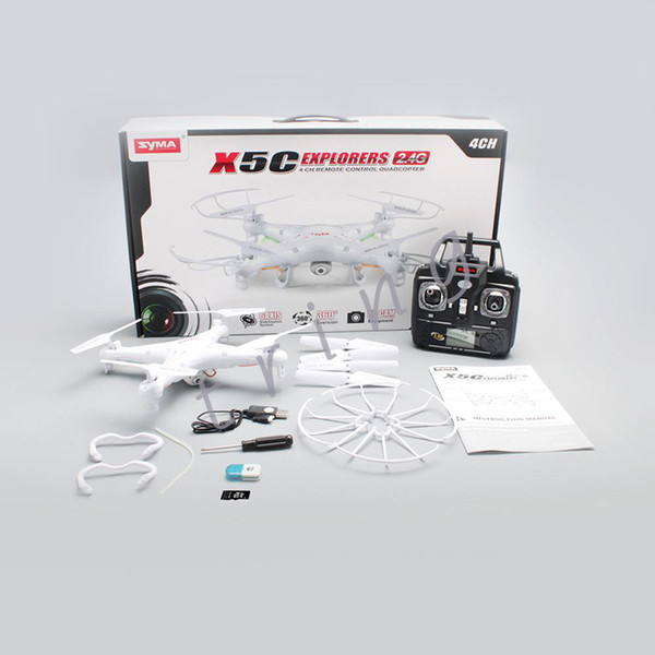 SYMA X5C-1 RC Helicopter 2.4GHz 4CH HD FPV Camera 6 Axis Quadcopter Gyro 2GB TF Card with 2MP Camera