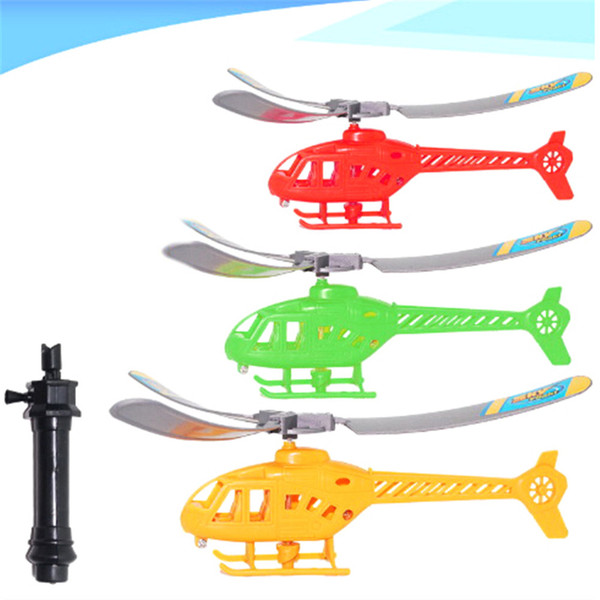 Pull String Handle Helicopter Plane Aircraft Model Funny Cute High Quality Outdoor Flying Toy Gift for Kids