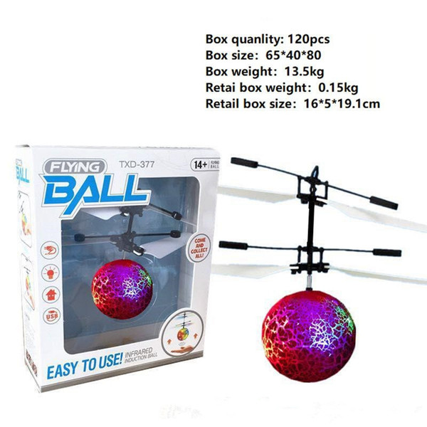 wholesales RC Drone Flying copter Ball Aircraft Helicopter Led Flashing Light Up Toys Induction Electric Toy sensor Kids Children Christmas