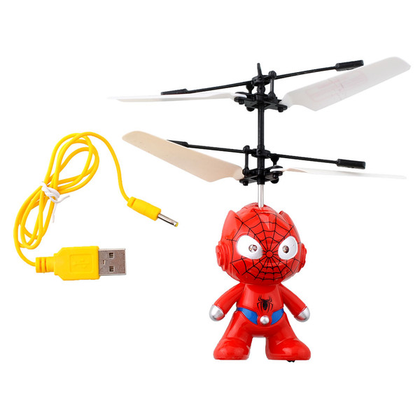 Small Mini RC Spider Man Aircraft Flying Induction Helicopter Charging Kid Toys Gift