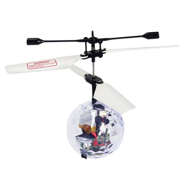 R C Flying Ball R C Drone Helicopter Ball Built-in Disco Music With Shinning LED Aircraft Transparent, Light color random