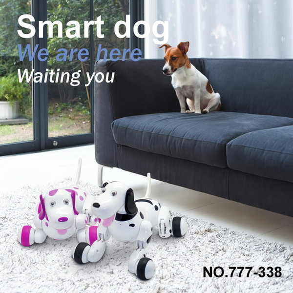 Happycow 777-338 2.4G RC dog Radio Robot Animal Simulation Smart Dog Remote Control Toy Intelligent Electronic Dance Pet FSWB