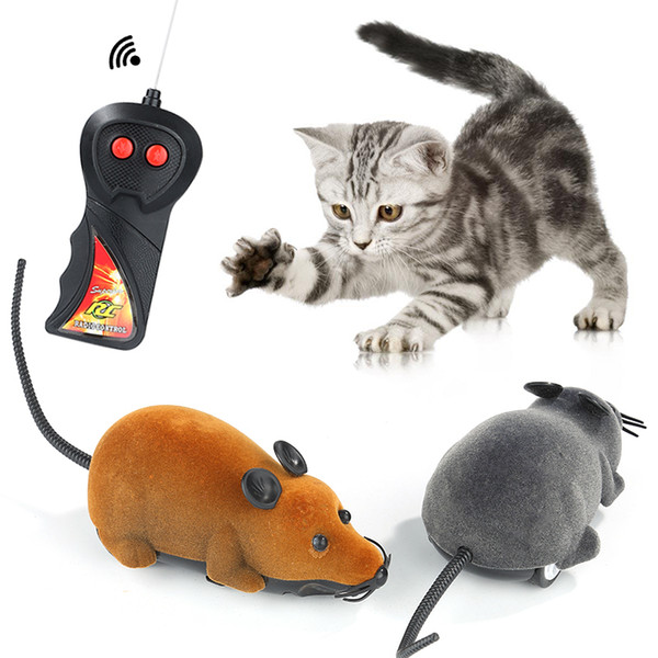8 Colors RC Electronic mouse pet Cat Toy Remote Control Mouse Wireless Simulation Plush Mouse For kids toys