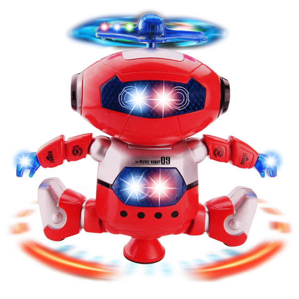 Electric 360-Degree Rotating Robot Space Dancer Humanoid Robot Toy With Music Light Electronic Walking Toys For Kids Gift
