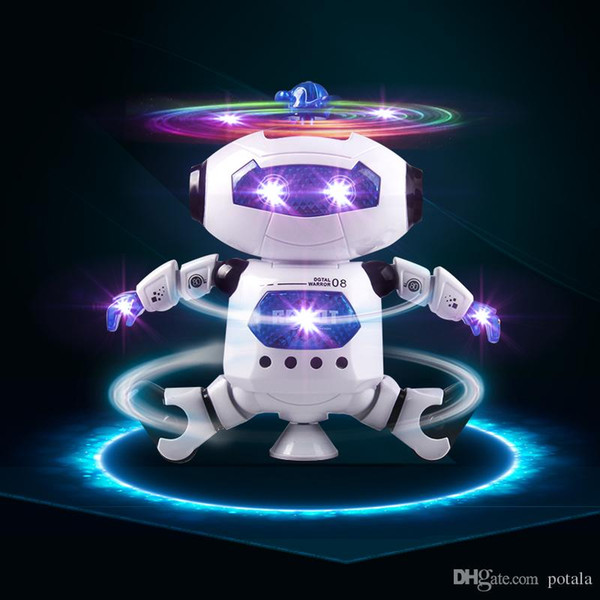 Led Lighting UP Walking Dancing Robots brinquedos kids toys RC Robot Remote Control Line 4 Patterns electric turbo 360 degrees revolving