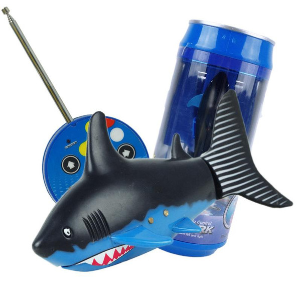 Mini RC Shark Under Water Coke Zip-top Pop-top Can RC Shark Fish 4CH Radio Remote Control Fish 3-Colors 3310B RC Toy for Kids