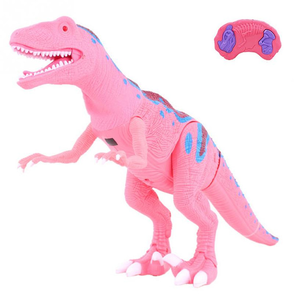 RC Walking Dinosaur Toy with Shaking Head Light Up Eyes and Sounds Walking Robot