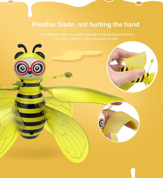 HUASAN Bee Flying Toys, Gravity Defying Hand-Controlled Suspension Helicopter Toy, Infrared Induction Interactive Drone Indoor Flyer Toys