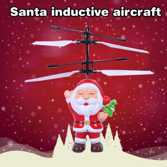 Santa Claus Inductive Aircraft Helicopter Remote Toy Christmas The Best Gift for Kids Suspension Sensing Aircraft