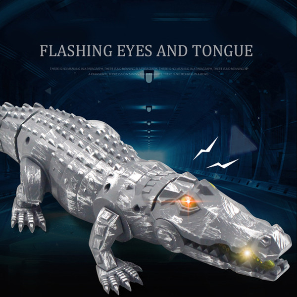 Auto-Crawl Toys Simulated Mechanical Crocodile Toy with LED light Sound Gift for Kids Toy for Children