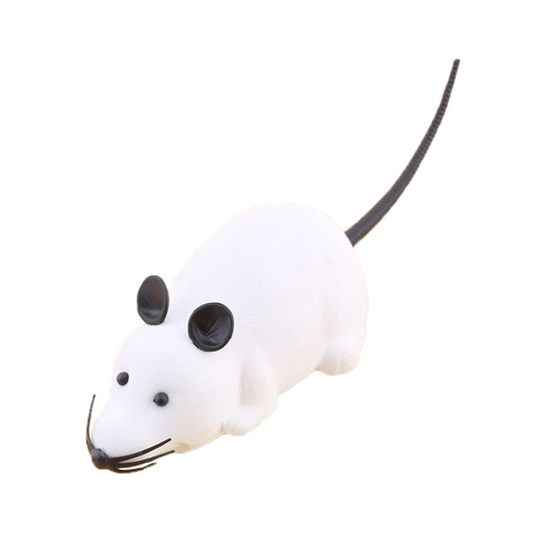 ABWE Best Sale Funny Remote Control RC Wireless Rat Mouse Toy for Cat Dog Pet Novelty Gift White