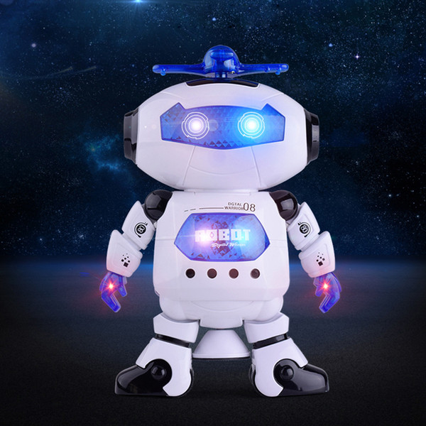 Hot sale electric dance robot toys for kids Space robot with infrared lighting and music 360°rotating dancing robot baby