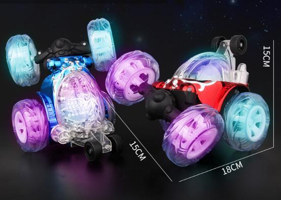 18cm large dumper 360 degree rollover stunts car lighting music charging version child remote control toy car