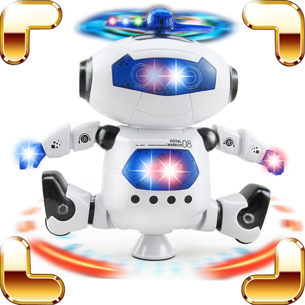 New Arrival Gift Baby Robot Dancing Machine Electric Walking Toys Music Robot Flashing 360 Rotate Kids Stunt Moving Dance Model