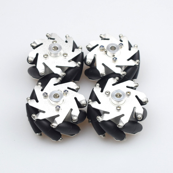 Moebius 60mm Mecanum Wheel 4 Pack Omni Wheels compatible with Servo Motor with 6mm Metal Hubs for Arduino / STM32 DIY Robot Project