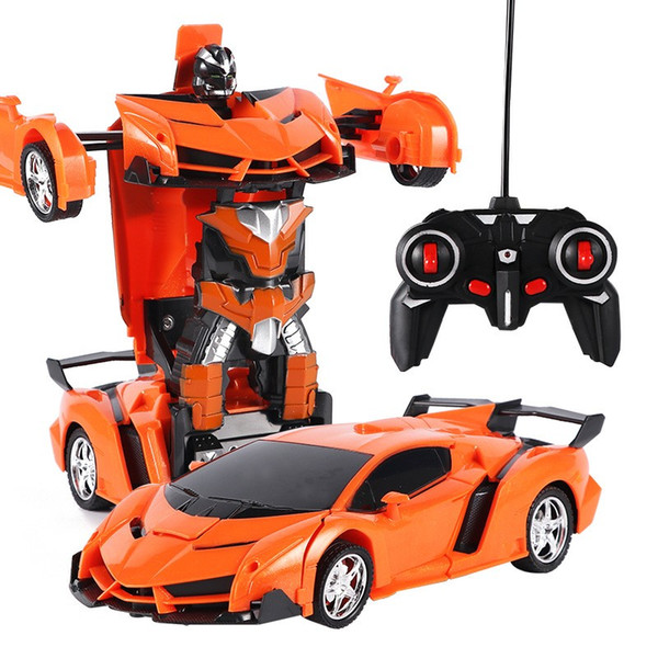 RC Car Sports Car Transformation Robots Models Remote Control Deformation Car RC fighting toy For Children's Birthday Gifts 4 Color