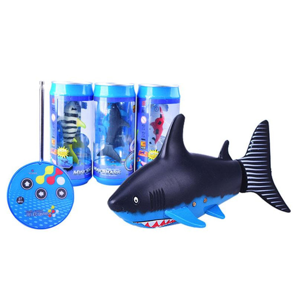 Mini RC Shark Under Water Coke cans Remote Control Shark Fish Kids Electric Water Game Boat Submarine Toy C3366